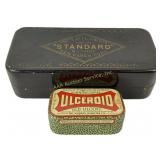 (2) antique tins Unceroid & E. J. Toof Standard