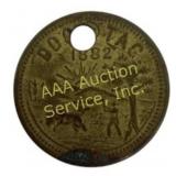 1882 Lafayette Indiana Dog Tag B. W. Smith & Co.