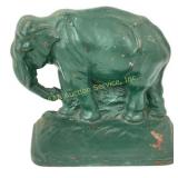 Painted cast iron elephant bookend