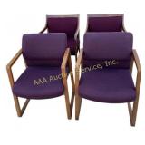 Four stationary office / waiting room chairs-