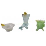 Glass roller skate boot, Degenhart uranium glass