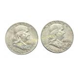(2) Franklin Half Dollars 1962 & 1962-D silver
