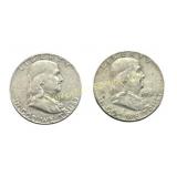 (2) 1961-D Franklin Half Dollars silver