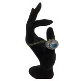 Sterling ring blue stone total weight 11.176