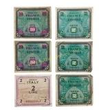 1944 France currency 10 Francs & 2 Francs, 1943