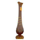 Swung glass Fenton lily-of-the-valley caramel bud