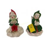 (2) Japan hand painted and signed Pixie Elf