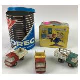 (3) metal toy trucks ï¿½ made in Japan, 1980