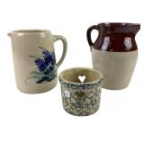 Roseville pottery dish, stoneware jug pitcher