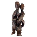 African wood hand carved unity sculpture