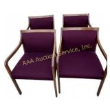 Four stationary office / waiting room chairs -