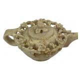 Antique Chinese carved soapstone teapot miniature