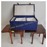 (2) wooden doll tables, keepsake box