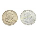 (2) Franklin Half Dollars 1948 & 1949-S silver