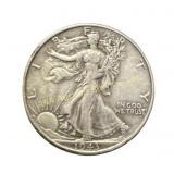 1943 Walking Liberty Half Dollar silver