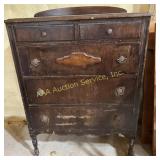 Wood dresser on wheels - 5 drawers - 43.5?H x