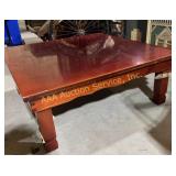 Oriental low table - coffee red stained wood