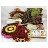 Sears Roebuck clock, macramï¿½ items, crochet