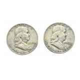 (2) 1952-D Franklin Half Dollars