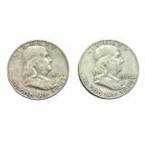 (2) 1961-D Franklin Mint Half Dollars silver