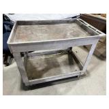 Rubbermaid utility cart on wheels - dirty and