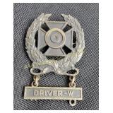 U. S. Army sterling expert marksman Driver-W pin