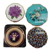 Floral decorated, gold toned Beauty compacts by