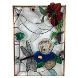 Stained glass & rock leaded art piece