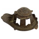 Victorian cast iron inkwell Eastlake no glass