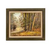Fort Wayne oil on canvasboard landscape painting