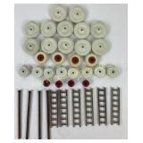 NOS old toy parts Wyandotte rubber tires, pins,