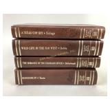 Leather bound books, classics of the old West: a