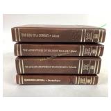Leather bound books, classics of the old West: