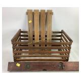 Folding wooden crate, Stanley wooden level