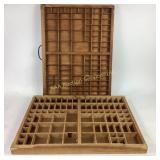 (2) Wood Printers Drawer Letterpress Type