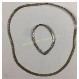 Sterling silver necklace & bracelet 19.8 grams