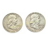 (2) 1953-D Franklin Mint Half Dollars