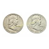 (2) 1951-S Franklin Half Dollars silver