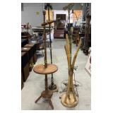 Four floor lamps - brass/rose quartz,