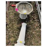 Cement birdbath, and additional pedestal