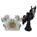 Royal Haegar black glazed glass statue;