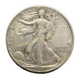 1941 Walking Liberty Half Dollar silver