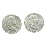 (2) 1963-D Franklin Half Dollars silver