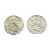 (2) 1963-D Franklin Half Dollars silver
