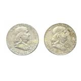 (2) 1963-D Franklin Half Dollars silver