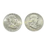 (2) 1963-D Franklin Half Dollars silver