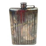 Large Meriden silverplate flask shallow dent on