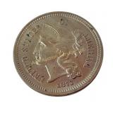 1873 US three cent nickel sharp detail