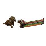 Made in Italy dachshund statue, wiener dog server