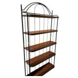Wood & Wrought Iron 5 Plate Shelf Unit (37.5 in.